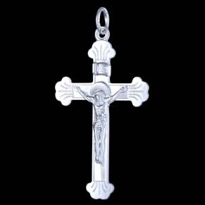 Серебряная подвеска, крест с Христом