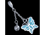 Серебряная подвеска для мобильного телефона, бабочка