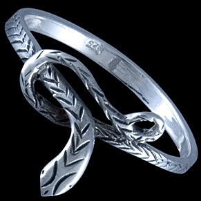 Серебряное кольцо, змея