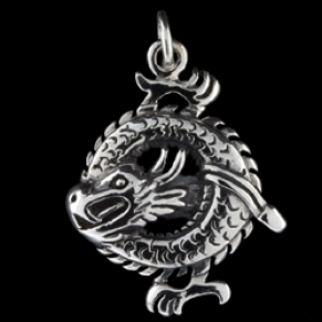 Серебряная подвеска, водяной дракон
